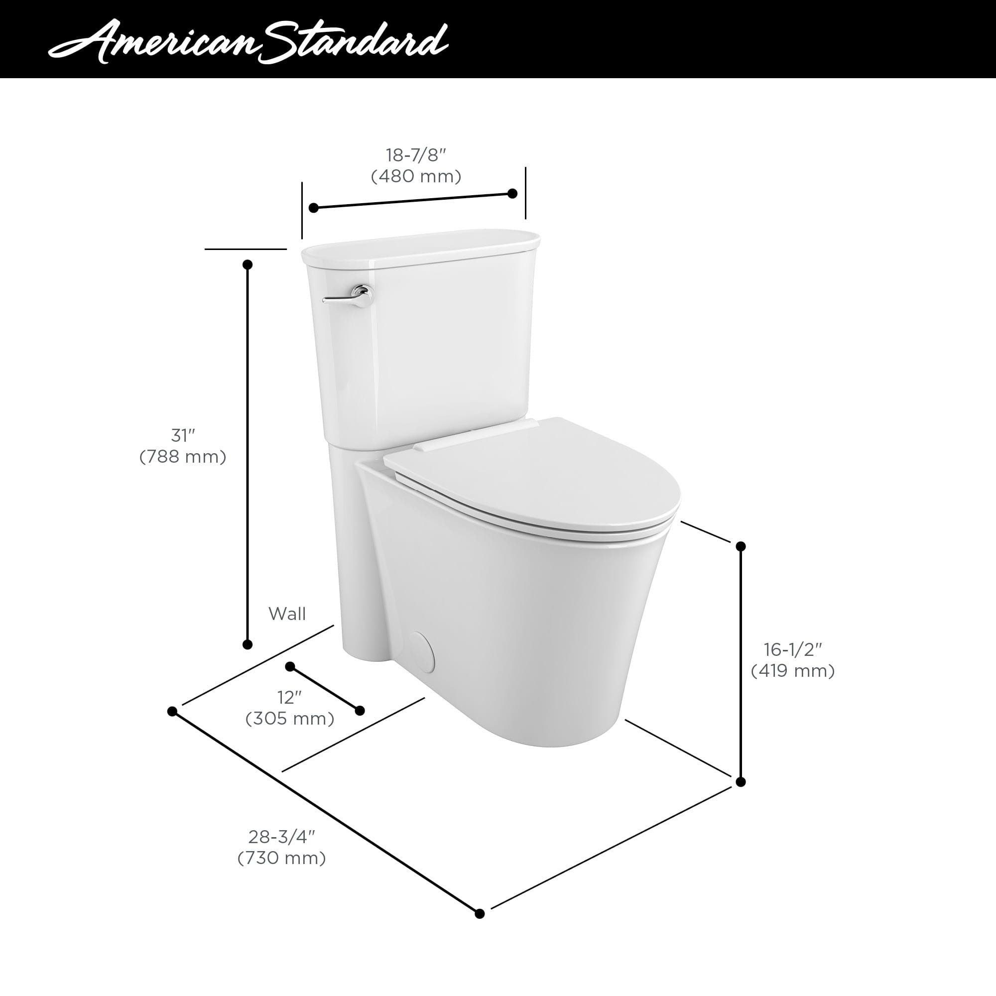 Studio® S Skirted Two-Piece 1.28 gpf/4.8 Lpf Chair Height Elongated Toilet With Seat